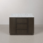 OX48CW00CO - Oxford 48 In. Single Sink Pre-Assembled Mid-Century Style Bathroom Vanity With 1" Carrara White Marble Countertop