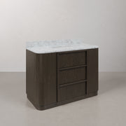 OX48CW00CO - Oxford 48 In. Single Sink Pre-Assembled Mid-Century Style Bathroom Vanity With 1" Carrara White Marble Countertop