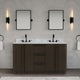 OX60CW00CO - Oxford 60 In. Double Sink Pre-Assembled Mid-Century Style Bathroom Vanity With 1" Carrara White Marble Countertop