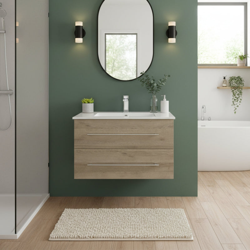 Cutler FV ORGANIC30 Kato 30" Single Sink Wall Mounted Cultured Marble Top Bathroom Vanity - Organic
