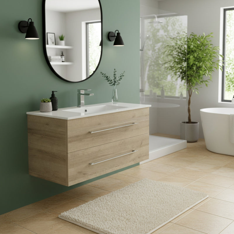 Cutler FV ORGANIC36 Kato 36" Single Sink Wall Mounted Cultured Marble Top Bathroom Vanity - Organic