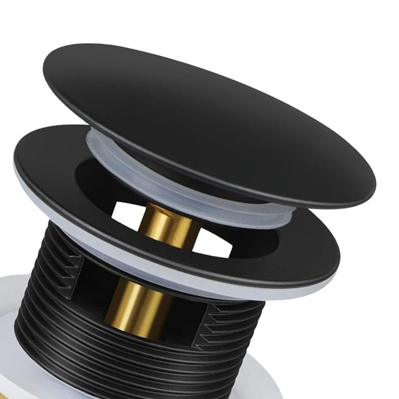 Kube Bath P101-BK Solid Brass Pop-Up Drain with Overflow, Black - view 2