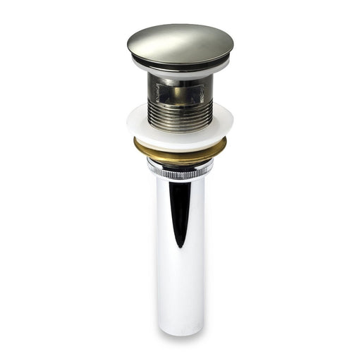 Kube Bath P101-BN Solid Brass Pop-Up Drain with Overflow, Brushed Nickel