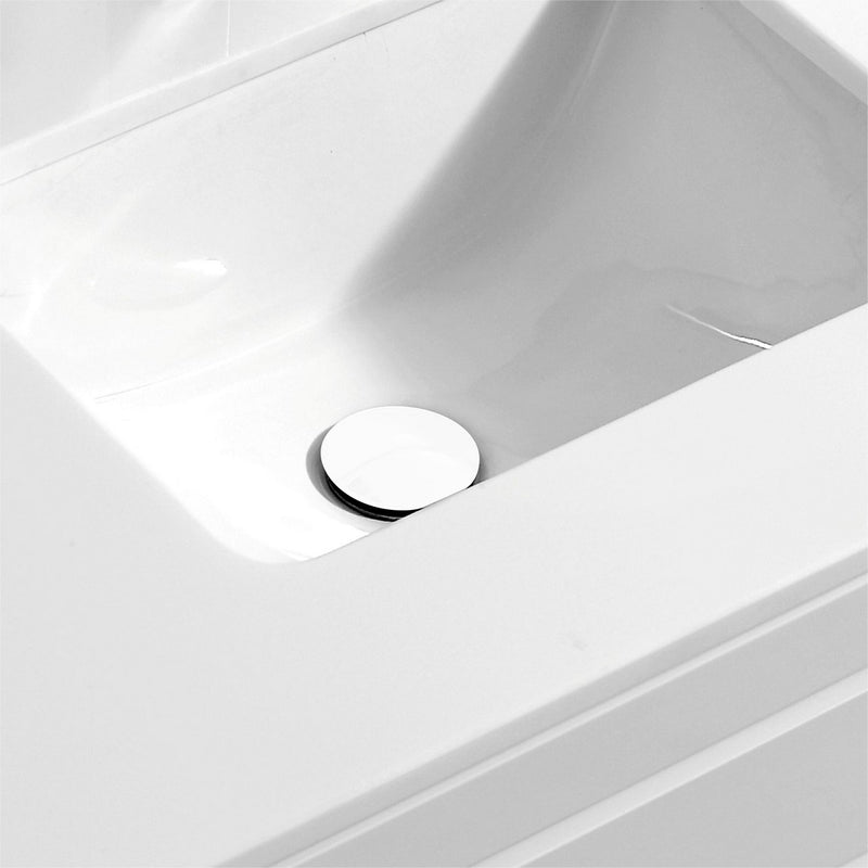 Kube Bath P101-WH Solid Brass Pop-Up Drain with Overflow, White - view 2