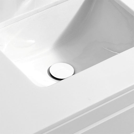 Kube Bath P101-WH Solid Brass Pop-Up Drain with Overflow, White - view 2