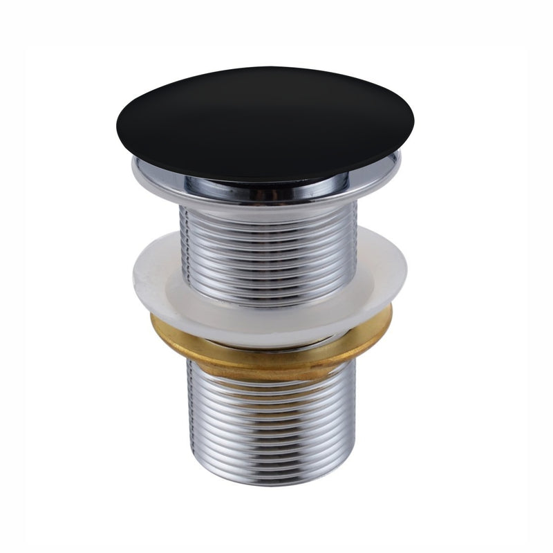 Kube Bath P101NO-BK Solid Brass Pop-Up Drain without Overflow, Black