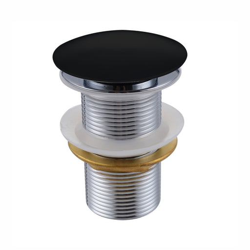 Kube Bath P101NO-BK Solid Brass Pop-Up Drain without Overflow, Black
