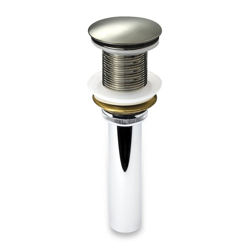 Kube Bath P101NO-BN Solid Brass Pop-Up Drain without Overflow, Brushed Nickel
