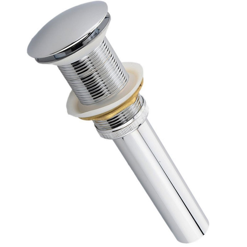 Kube Bath P101NO-CH Solid Brass Pop-Up Drain without Overflow, Polished Chrome