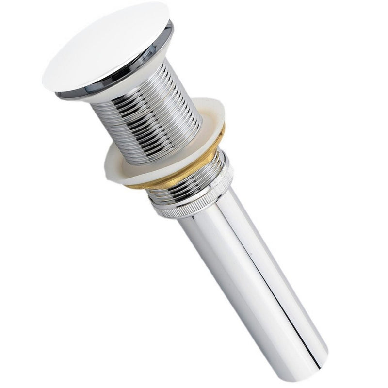 Kube Bath P101NO-WH Solid Brass Pop-Up Drain without Overflow, White