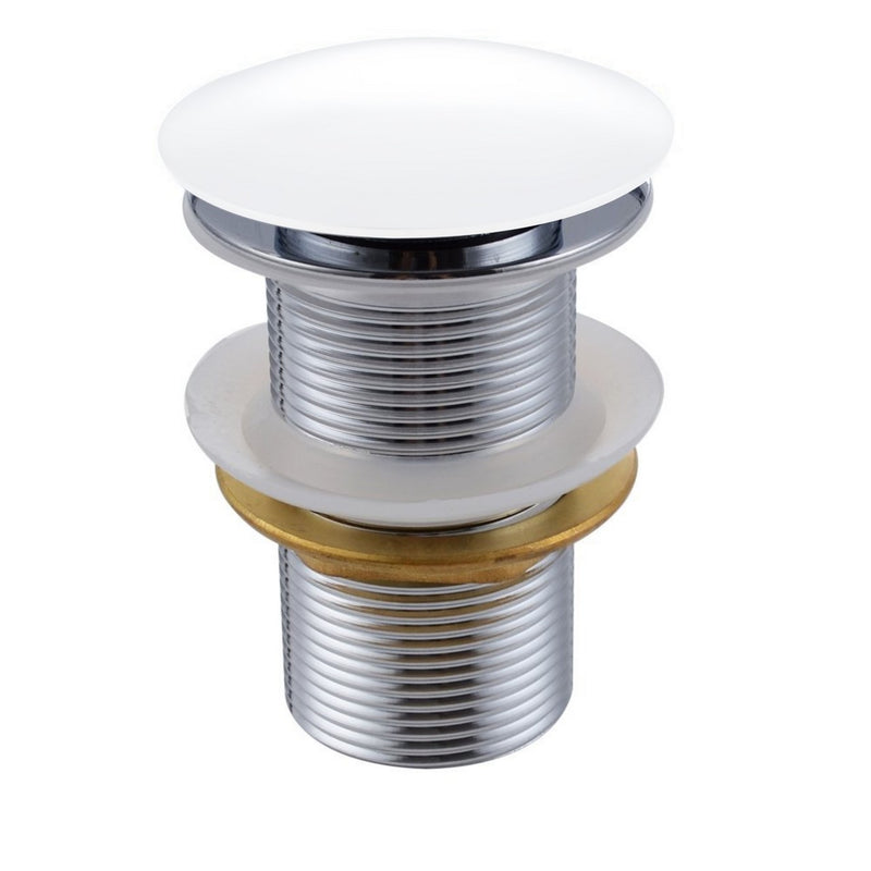 Kube Bath P101NO-WH Solid Brass Pop-Up Drain without Overflow, White - view 3