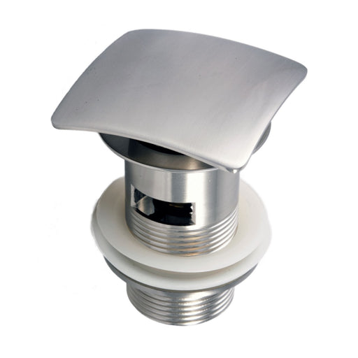 Kube Bath P102-BN Solid Brass Square Pop-Up Drain with Overflow, Brushed Nickel