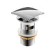 Kube Bath P102-CH Solid Brass Square Pop-Up Drain with Overflow, Polished Chrome