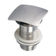 Kube Bath P102NO-BN Solid Brass Square Pop-Up Drain without Overflow, Brushed Nickel