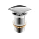 Kube Bath P102NO-CH Solid Brass Square Pop-Up Drain without Overflow, Polished Chrome