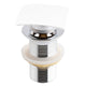 Kube Bath P102NO-WH Solid Brass Square Pop-Up Drain without Overflow, White