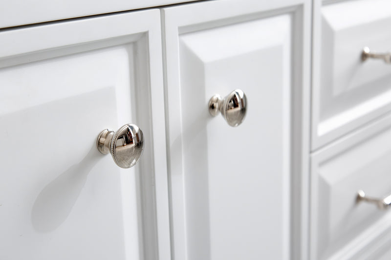 Water Creation PA60QZ05 - Palace 60 In. Double Sink Pre-Assembled Contemporary Style Bathroom Vanity With 1-9/16" Carrara White Engineered Marble Top And Polished Nickel Hardware