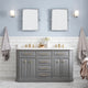 Water Creation PA60QZ06 Palace 60 In. Double Sink Bathroom Vanity with Satin Gold Hardware