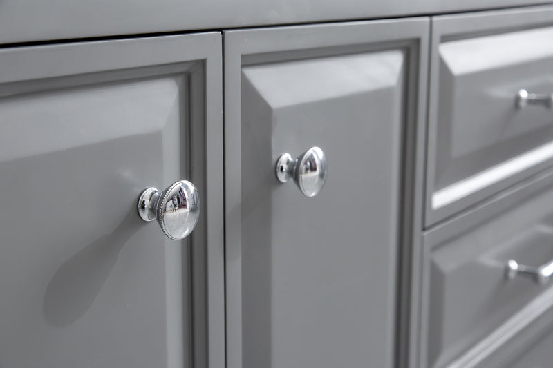 Water Creation PA72QZ01 - Palace 72 In. Double Sink Pre-Assembled Contemporary Style Bathroom Vanity With 1-9/16" Carrara White Engineered Marble Top And Chrome Hardware