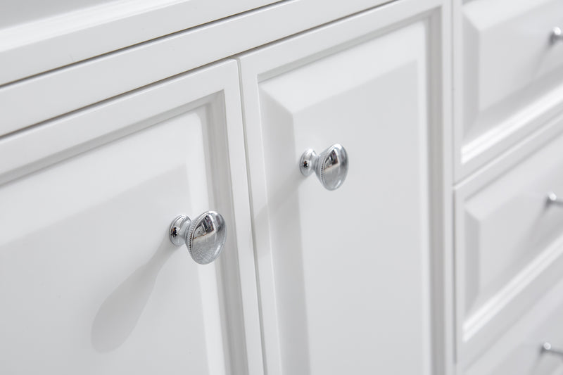 Water Creation PA72QZ01 - Palace 72 In. Double Sink Pre-Assembled Contemporary Style Bathroom Vanity With 1-9/16" Carrara White Engineered Marble Top And Chrome Hardware