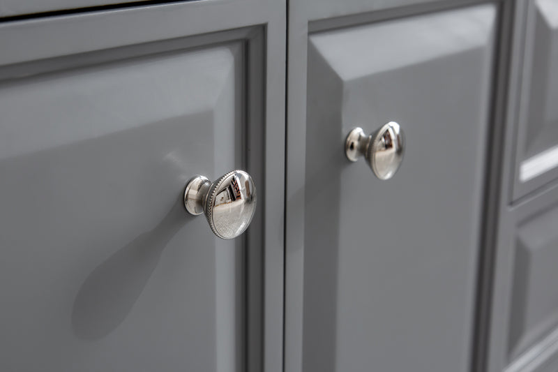 Water Creation PA72QZ05 - Palace 72 In. Double Sink Pre-Assembled Contemporary Style Bathroom Vanity With 1-9/16" Carrara White Engineered Marble Top And Polished Nickel Hardware