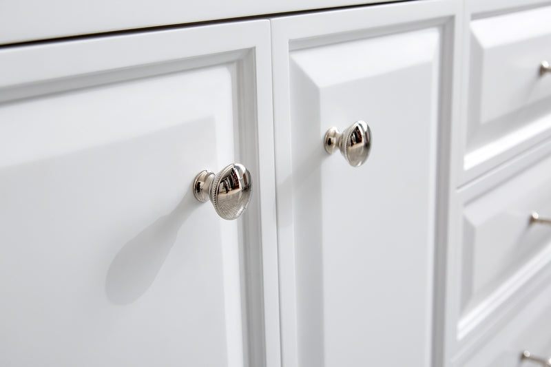 Water Creation PA72QZ05 - Palace 72 In. Double Sink Pre-Assembled Contemporary Style Bathroom Vanity With 1-9/16" Carrara White Engineered Marble Top And Polished Nickel Hardware