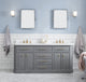 Water Creation PA72QZ06 Palace 72 In. Double Sink Bathroom Vanity with Satin Gold Hardware
