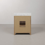 PE30EM07WO - Perris 30 In. Single Rectangle Sink Pre-Assembled Mid-Century Style Bathroom Vanity With 1" Engineered Carrara White Marble Top