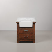 PY30CW03RS - Paisley 31 In. Single Sink Pre-Assembled Farmhouse Style Bathroom Vanity With 1" Carrara White Marble Top
