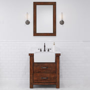 PY30CW03RS - Paisley 31 In. Single Sink Pre-Assembled Farmhouse Style Bathroom Vanity With 1" Carrara White Marble Top