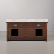 PY72CW03RS - Paisley 72 In. Double Sink Pre-Assembled Farmhouse Style Bathroom Vanity With 1" Carrara White Marble Top
