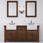 PY72CW03RS - Paisley 72 In. Double Sink Pre-Assembled Farmhouse Style Bathroom Vanity With 1" Carrara White Marble Top