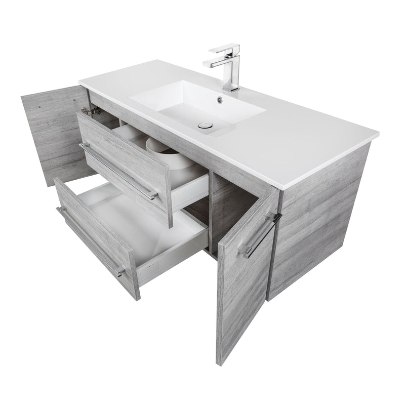 Cutler FV SOHO48 Kato 48" Single Sink Wall Mounted Cultured Marble Top Bathroom Vanity - Soho