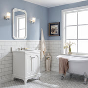 QU24QZ05PW - Queen 24 In. Single Sink Pre-Assembled Traditional Style Bathroom Vanity With 1-9/16" Carrara White Engineered Marble Top