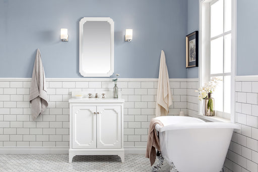 QU30QZ05PW - Queen 30 In. Single Sink Pre-Assembled Traditional Style Bathroom Vanity With 1-9/16" Carrara White Engineered Marble Top