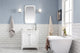 QU30QZ05PW - Queen 30 In. Single Sink Pre-Assembled Traditional Style Bathroom Vanity With 1-9/16" Carrara White Engineered Marble Top