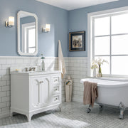 QU36QZ05PW - Queen 36 In. Single Sink Pre-Assembled Traditional Style Bathroom Vanity With 1-9/16" Carrara White Engineered Marble Top