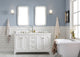 QU60QZ05PW - Queen 60 In. Double Sink Pre-Assembled Traditional Style Bathroom Vanity With 1-9/16" Carrara White Engineered Marble Top
