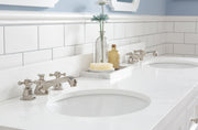 QU72QZ05PW - Queen 72 In. Double Sink Pre-Assembled Traditional Style Bathroom Vanity With 1-9/16" Carrara White Engineered Marble Top