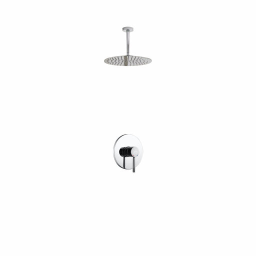 Kube Bath R-CR121V Aqua Rondo Chrome Shower Set with Ceiling Mount 12" Rain Shower Head