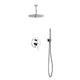 Kube Bath R-CR12HH2V Aqua Rondo Chrome Shower Set with Ceiling Mount 12" Rain Shower and Handheld