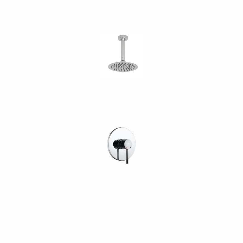 Kube Bath R-CR81V Aqua Rondo Chrome Shower Set with Ceiling Mount 8" Rain Shower Head