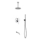Kube Bath R-CR8HHTF3V Aqua Rondo Chrome Shower Set with 8" Ceiling Mount Round Rain Shower, Handheld and Tub Filler