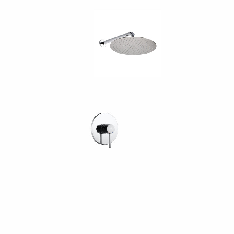 Kube Bath R-WR121V Aqua Rondo Chrome Shower Set with 12" Rain Shower