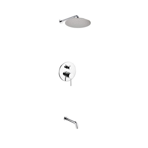 Kube Bath R-WR12TF2V Aqua Rondo Chrome Shower Set with 12" Rain Shower and Tub Filler