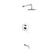 Kube Bath R-WR8TF2V Aqua Rondo Chrome Shower Set with 8" Rain Shower and Tub Filler