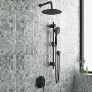 PULSE ShowerSpas 3006-MB-1.8GPM Refuge 10-in Rain Showerhead Combo Shower System with Adjustable Handshower Slide Bar and Pressure Balanced Mixing Valve in Matte Black, 1.8 GPM - view 4