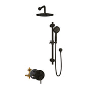 PULSE ShowerSpas 3006-ORB-1.8GPM Refuge 10-in Rain Showerhead Combo Shower System with Adjustable Handshower Slide Bar and Pressure Balanced Mixing Valve in Oil Rubbed Bronze, 1.8 GPM