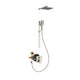 PULSE ShowerSpas 3008-BN-1.8GPM Resort 10-in Rain Showerhead Combo Shower System with Adjustable Handshower Slide Bar and Pressure Balanced Mixing Valve in Brushed Nickel, 1.8 GPM