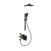 PULSE ShowerSpas 3008-MB-1.8GPM Resort 10-in Rain Showerhead Combo Shower System with Adjustable Handshower Slide Bar and Pressure Balanced Mixing Valve in Matte Black, 1.8 GPM